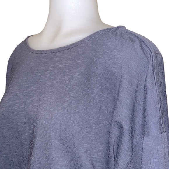 J. Jill Purejill Gray Slub 3/4 Sleeve Top - Picture 2 of 6